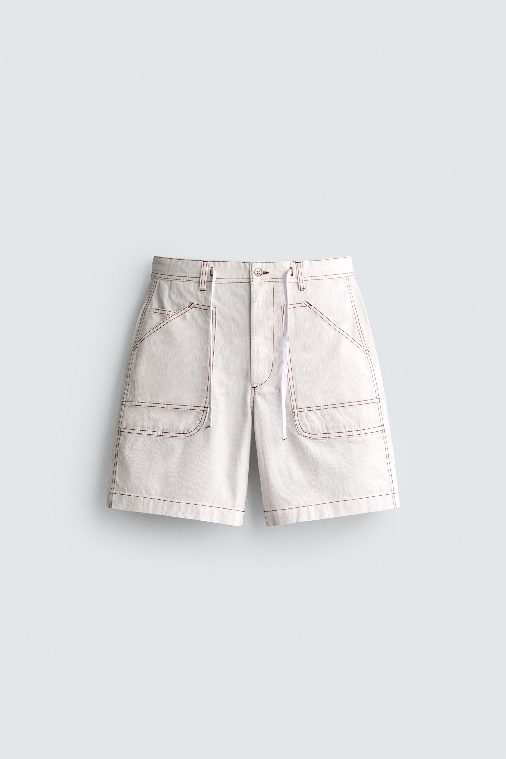 CONTRAST STITCH RELAXED FIT SHORTS